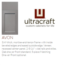 Kitchen and bathroom cabinets by Ultracraft available at Lakeville Industries of Long Island. Visit our showrooms to see more cabinet and vanity displays and learn about special pricing on our top eight Ultracraft door styles. 